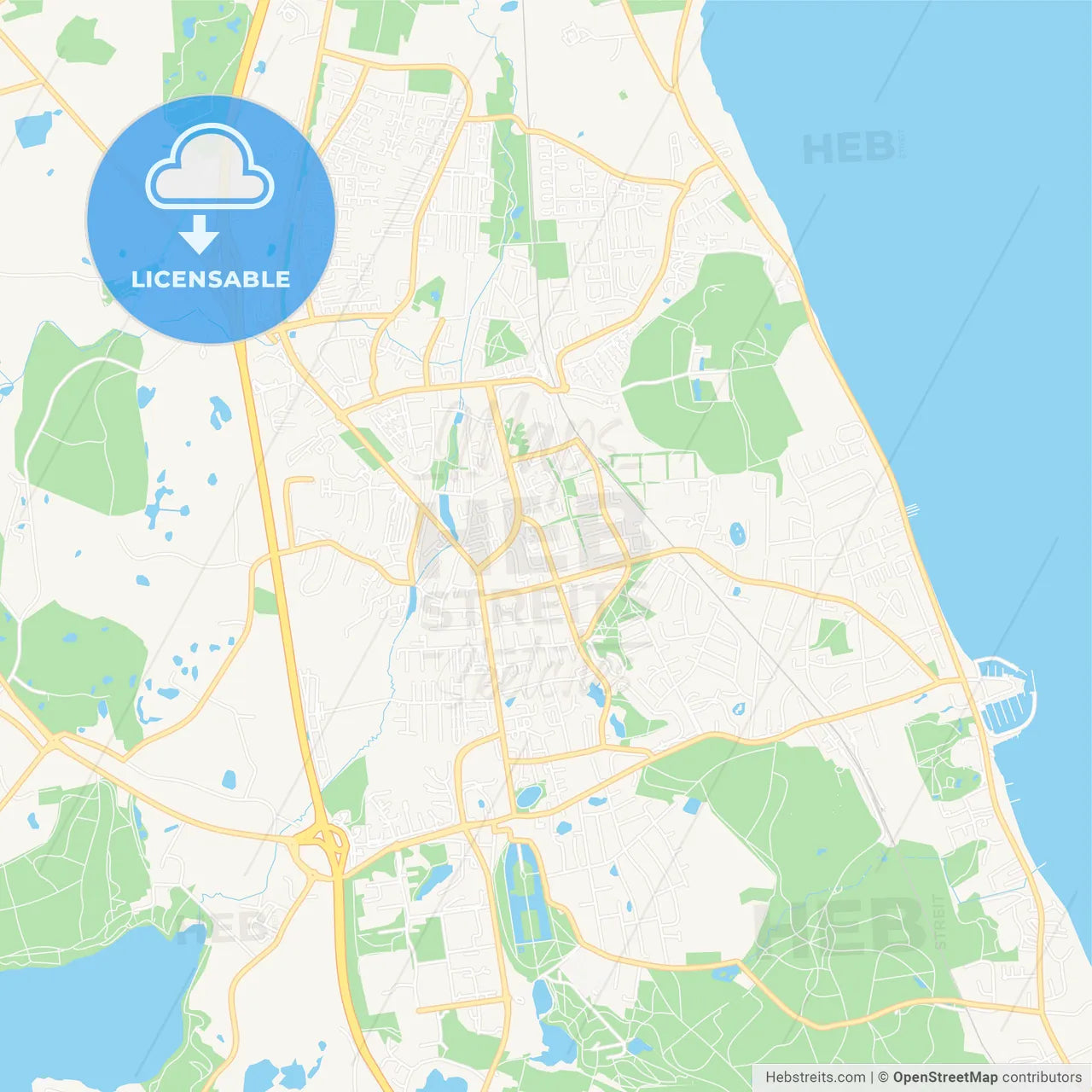 Horsholm, Denmark Vector Map - Classic Colors