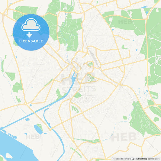 Naestved, Denmark Vector Map - Classic Colors