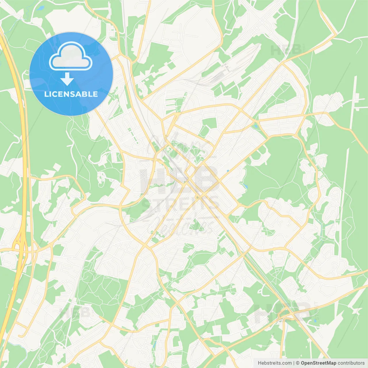 Hyvinkaa, Finland Vector Map - Classic Colors