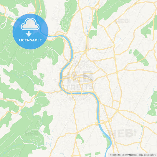 Ales, France Vector Map - Classic Colors