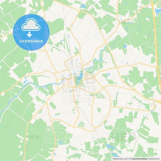 Elmshorn, Germany Vector Map - Classic Colors