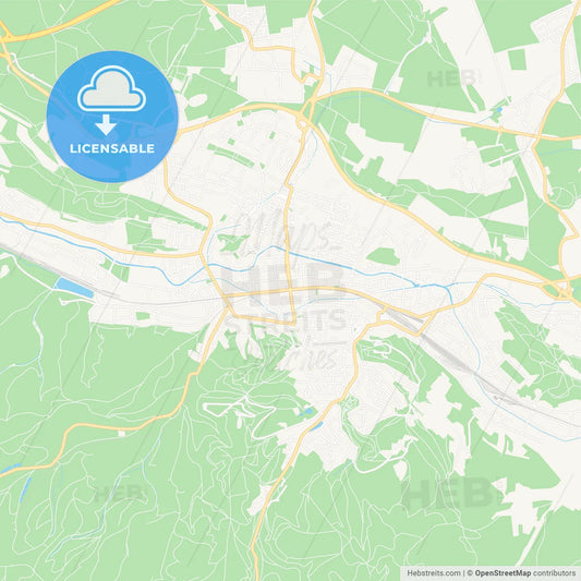 Eisenach, Germany Vector Map - Classic Colors