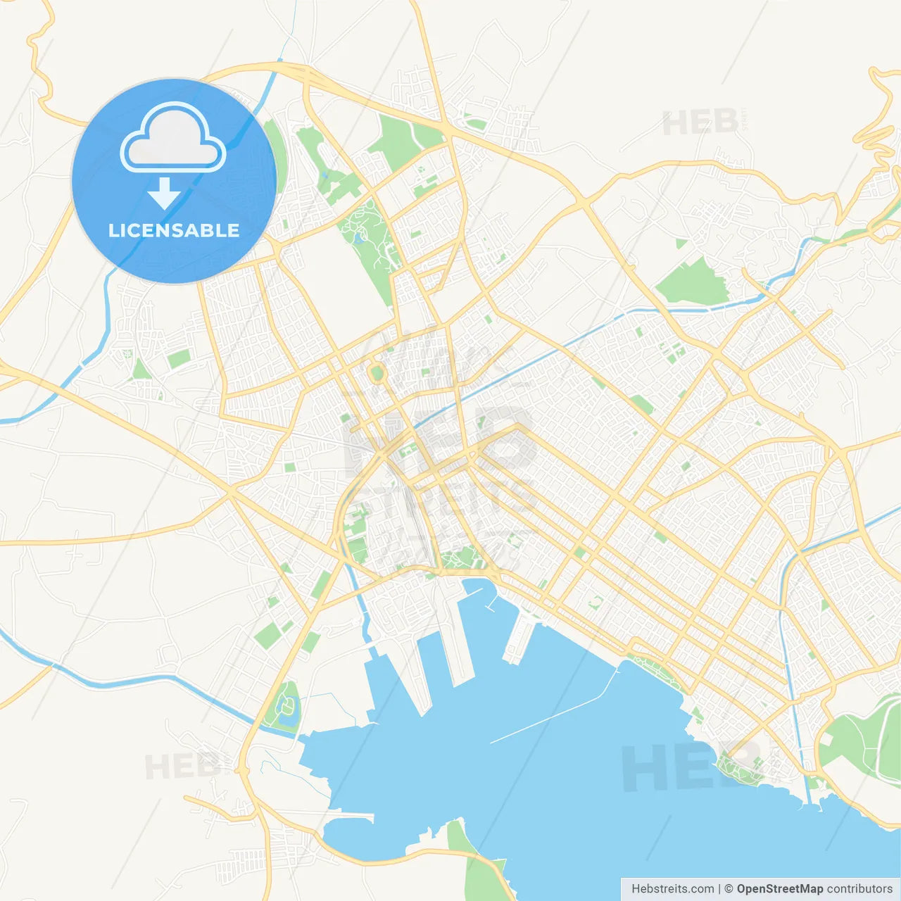 Nea Ionia, Greece Vector Map - Classic Colors