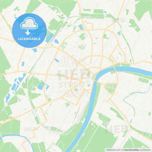 Szeged, Hungary Vector Map - Classic Colors