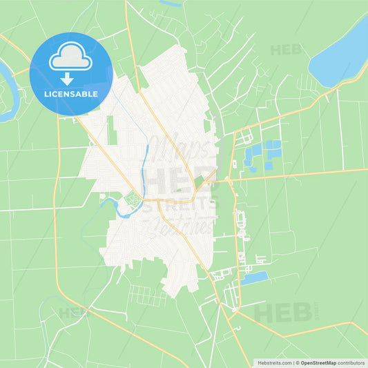 Szentes, Hungary Vector Map - Classic Colors