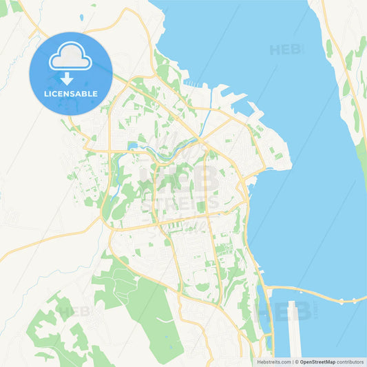 Akureyri, Iceland Vector Map - Classic Colors