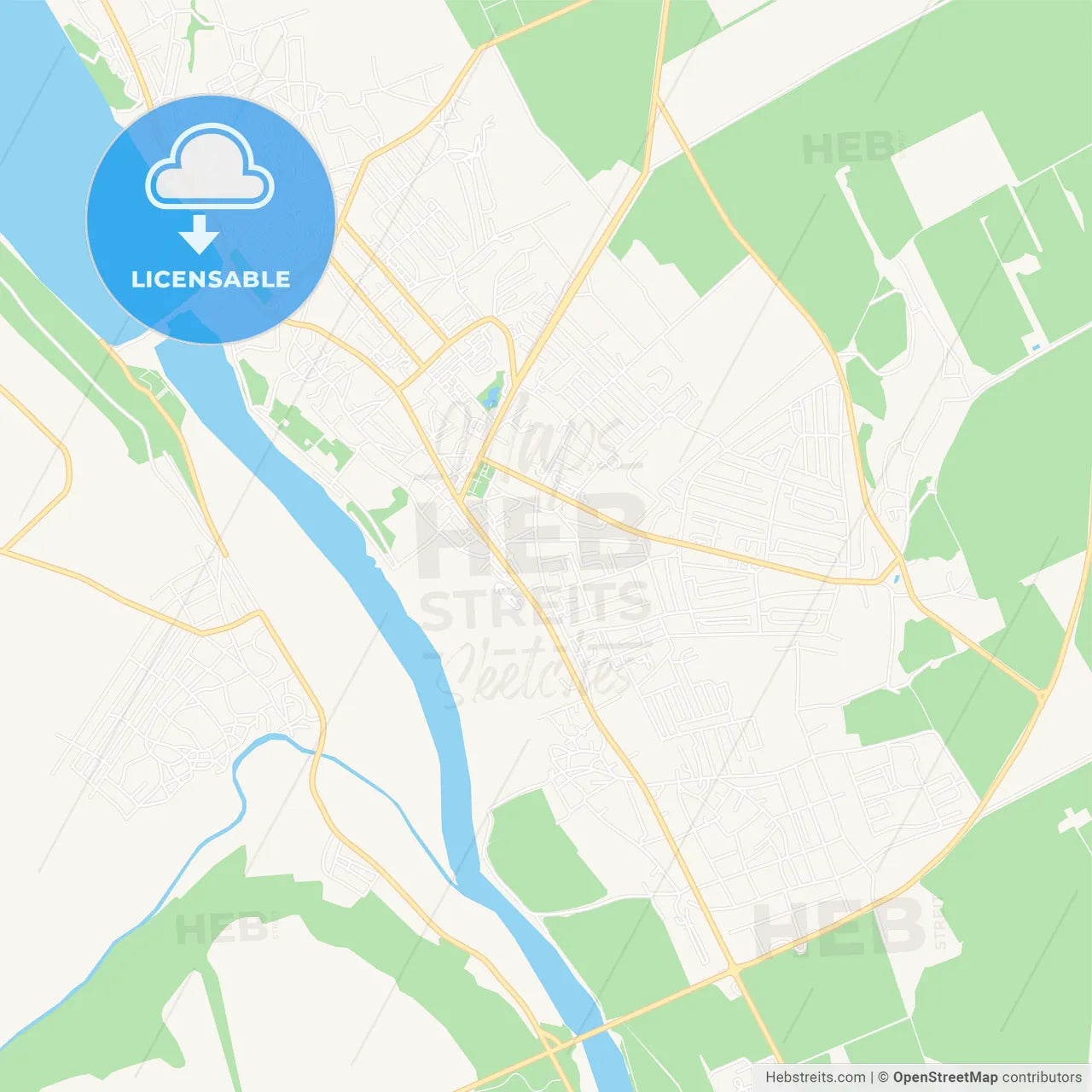 Dubasari, Moldova Vector Map - Classic Colors