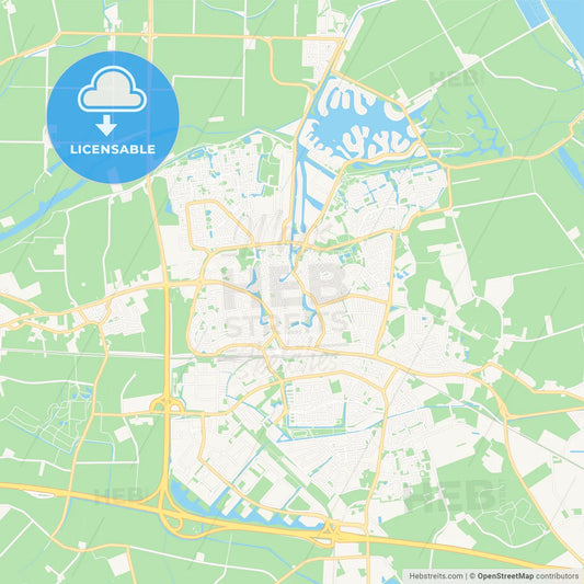 Goes, Netherlands Vector Map - Classic Colors