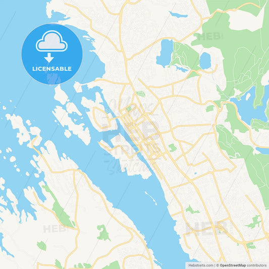 Haugesund, Norway Vector Map - Classic Colors