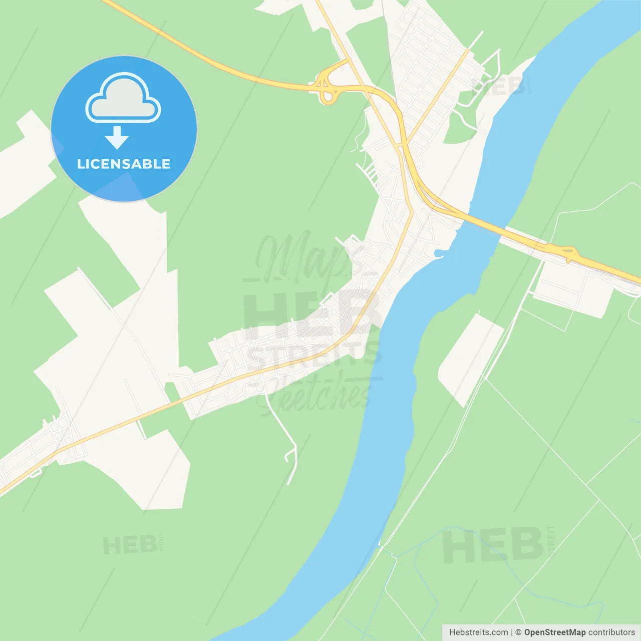 Fetesti, Romania Vector Map - Classic Colors