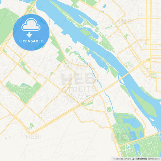 Omsk, Russia Vector Map - Classic Colors