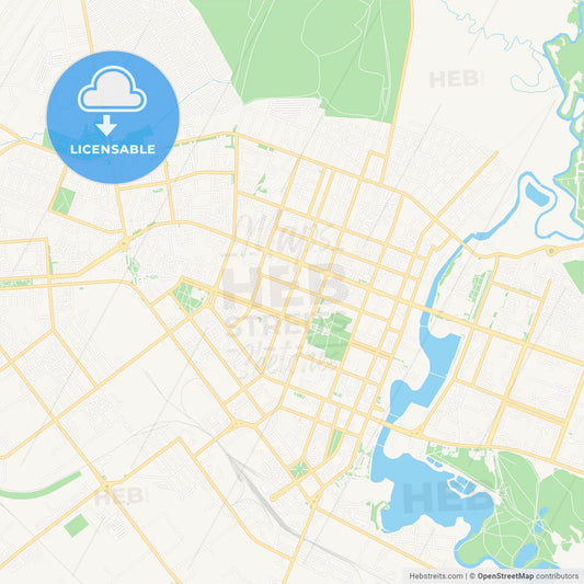 Yoshkar-Ola, Russia Vector Map - Classic Colors