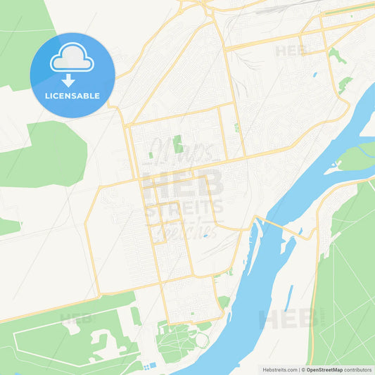 Biysk, Russia Vector Map - Classic Colors