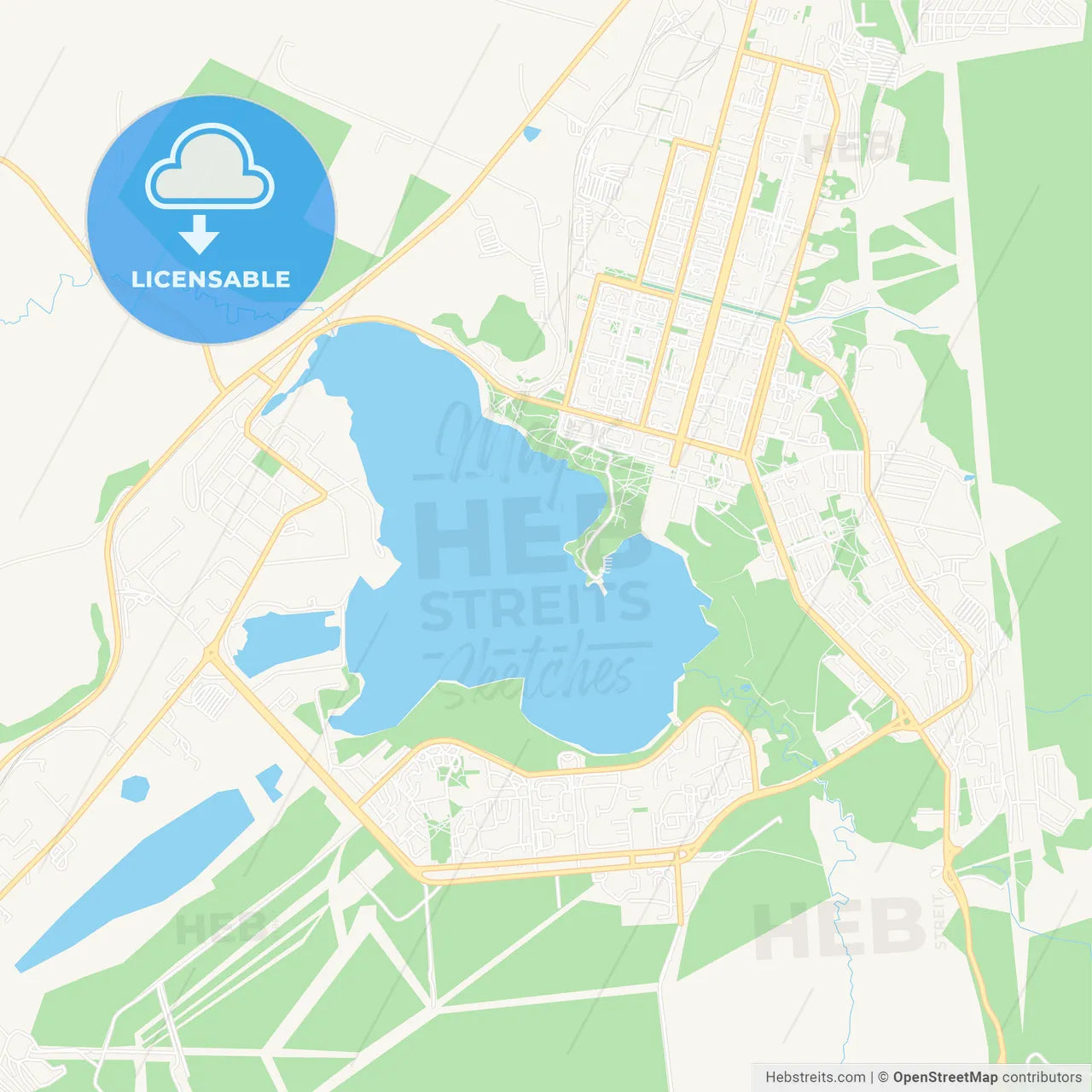 Zheleznogorsk, Russia Vector Map - Classic Colors