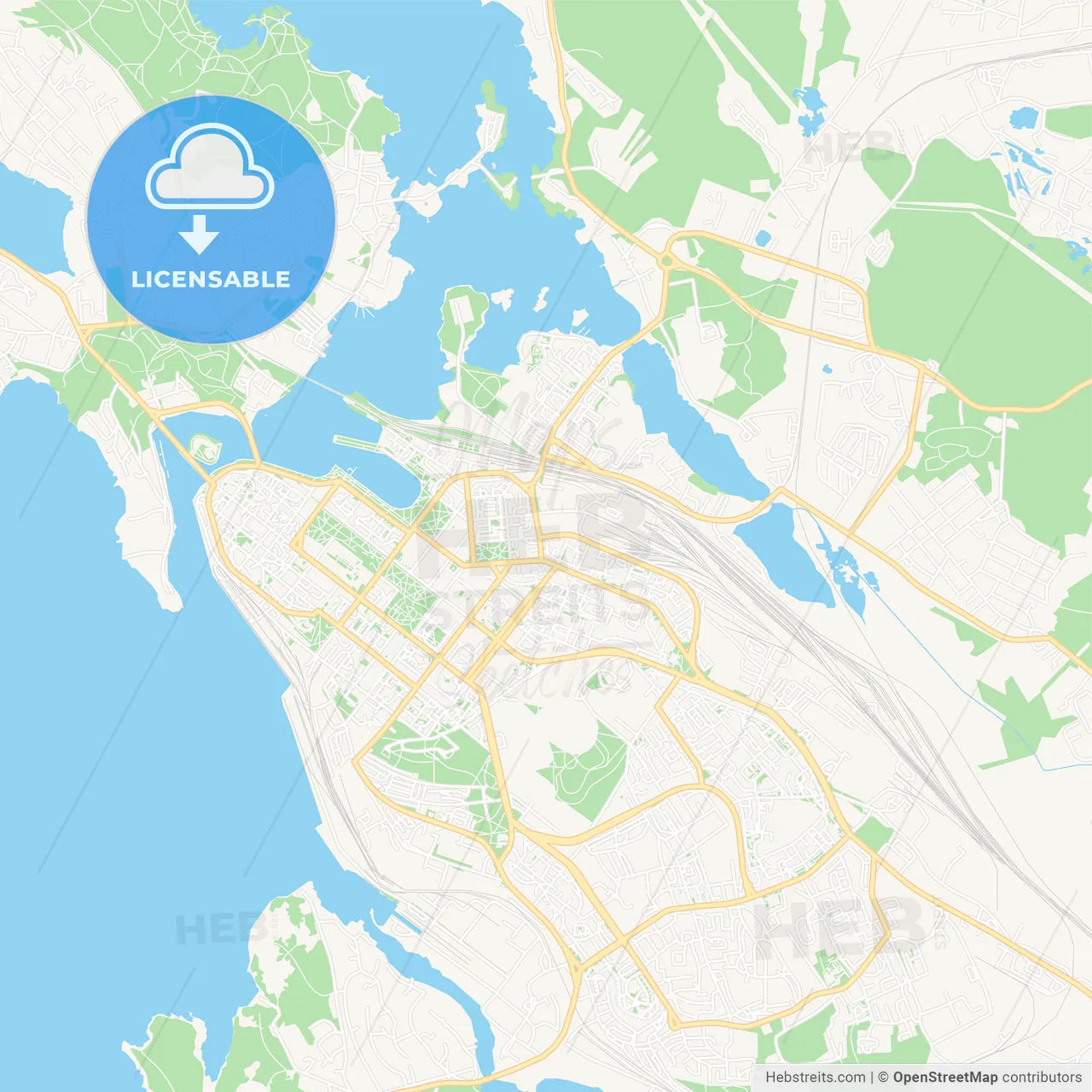 Vyborg, Russia Vector Map - Classic Colors