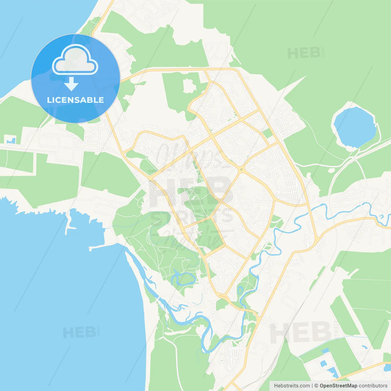 Sosnovy Bor, Russia Vector Map - Classic Colors