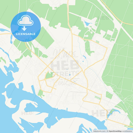 Volzhsk, Russia Vector Map - Classic Colors