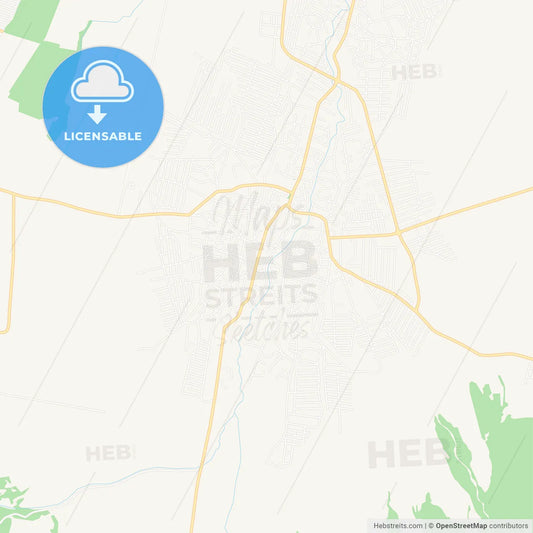 Shali, Russia Vector Map - Classic Colors