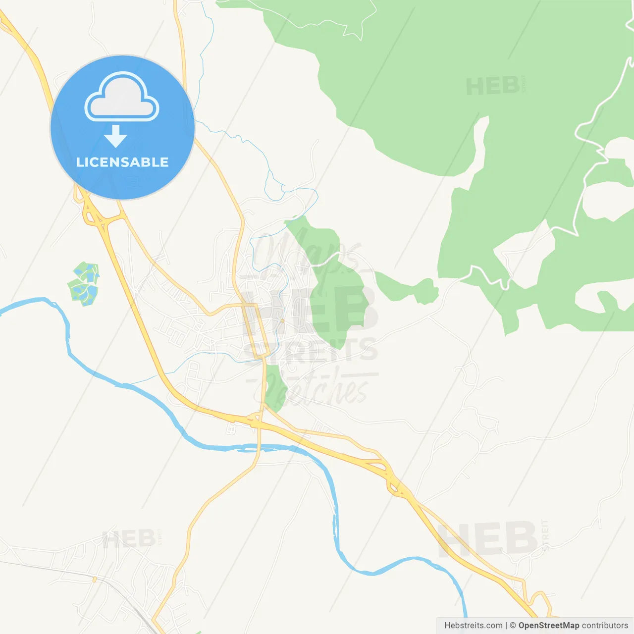 Aleksinac, Serbia Vector Map - Classic Colors