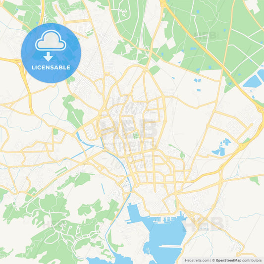 Cartagena, Spain Vector Map - Classic Colors