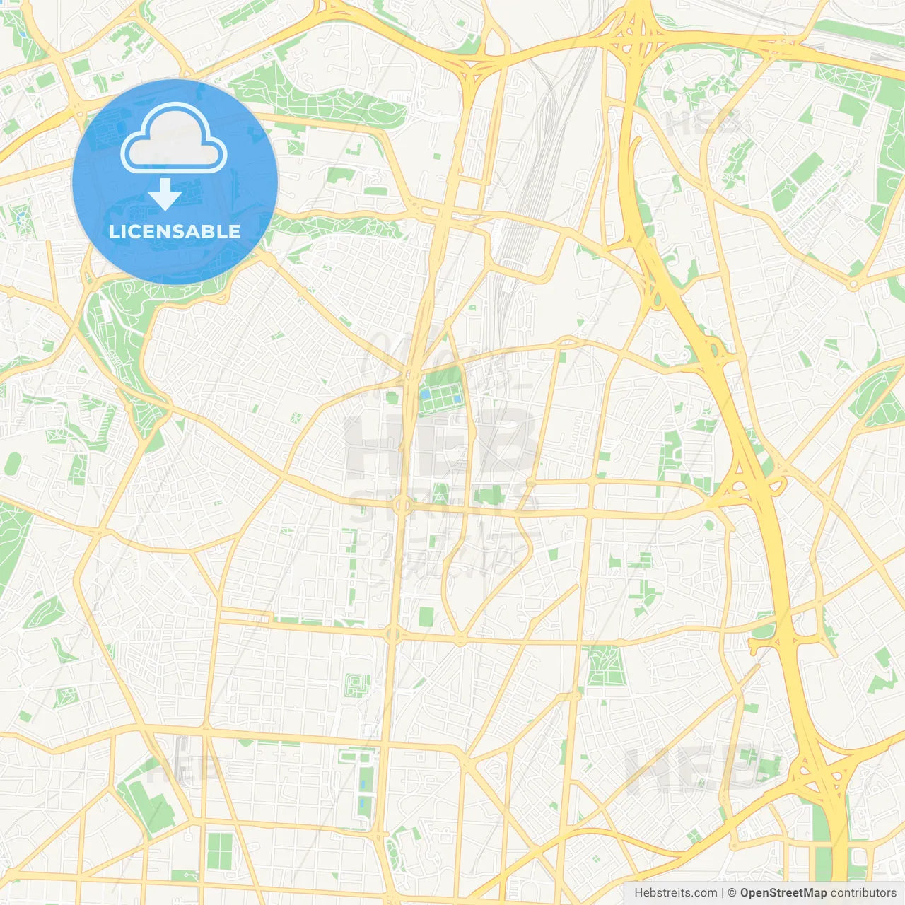 Chamartin, Spain Vector Map - Classic Colors