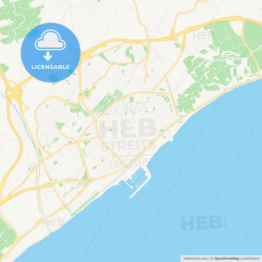 Mataro, Spain Vector Map - Classic Colors