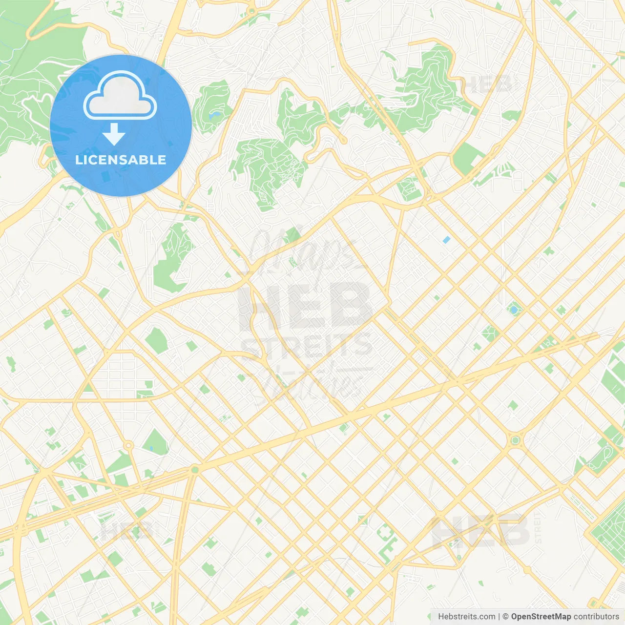 Gracia, Spain Vector Map - Classic Colors