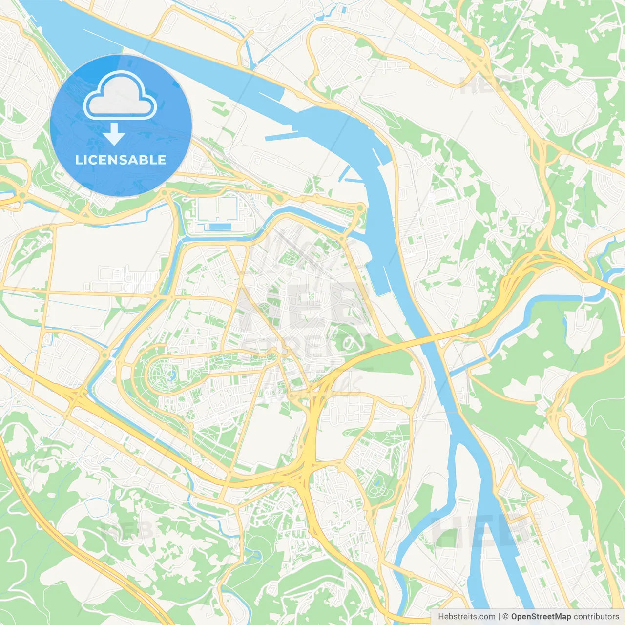 Barakaldo, Spain Vector Map - Classic Colors