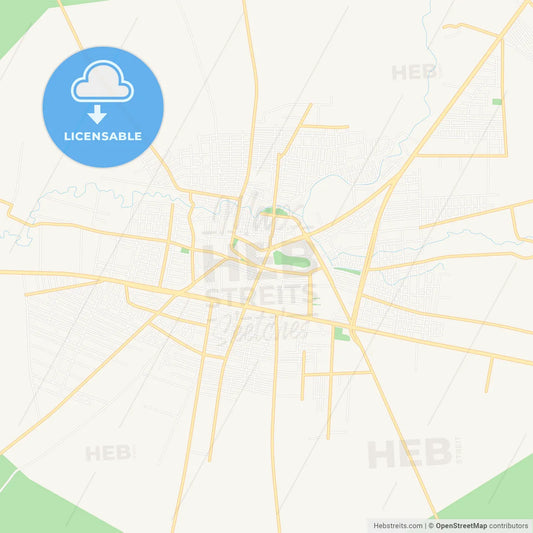 Kiziltepe, Turkey Vector Map - Classic Colors