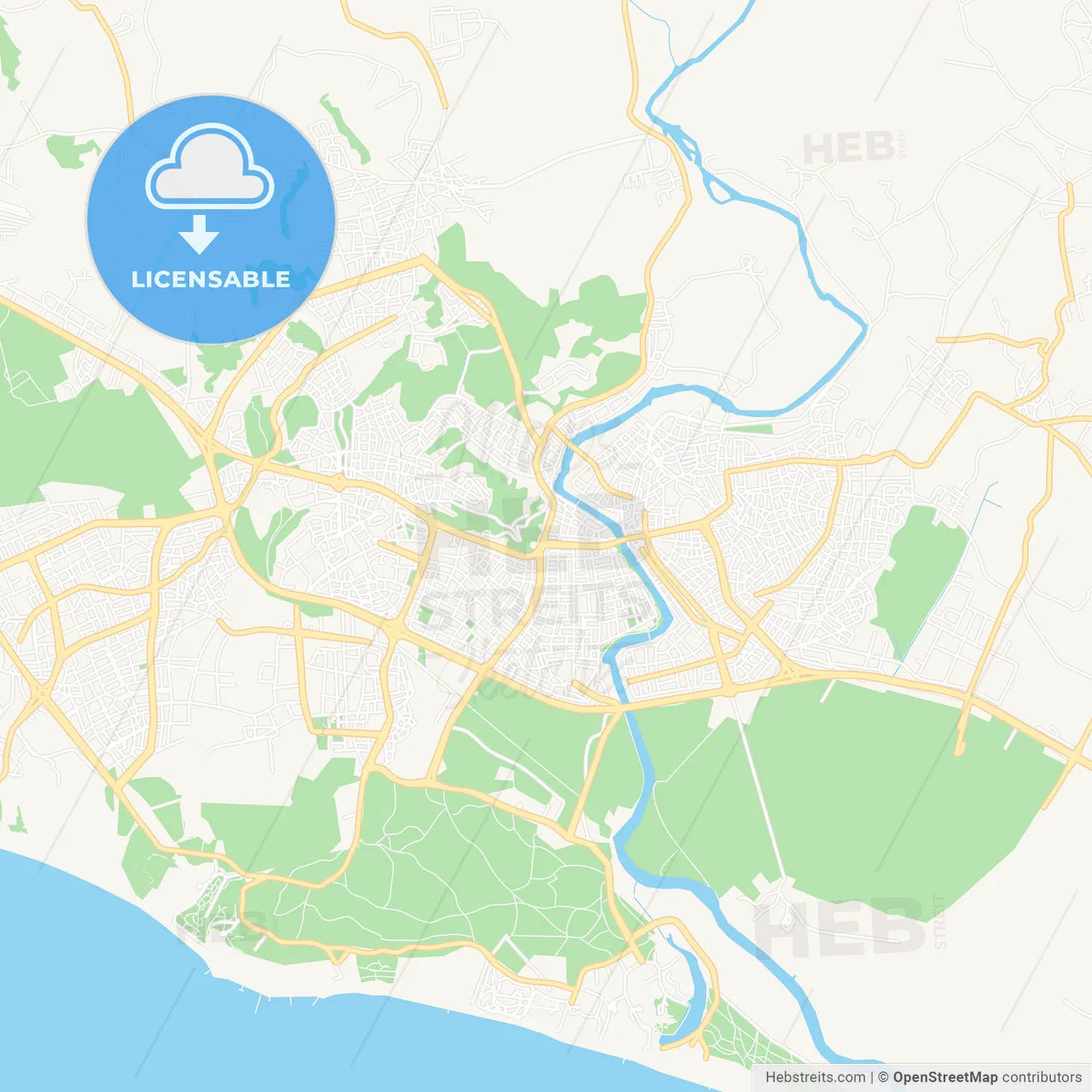 Manavgat, Turkey Vector Map - Classic Colors