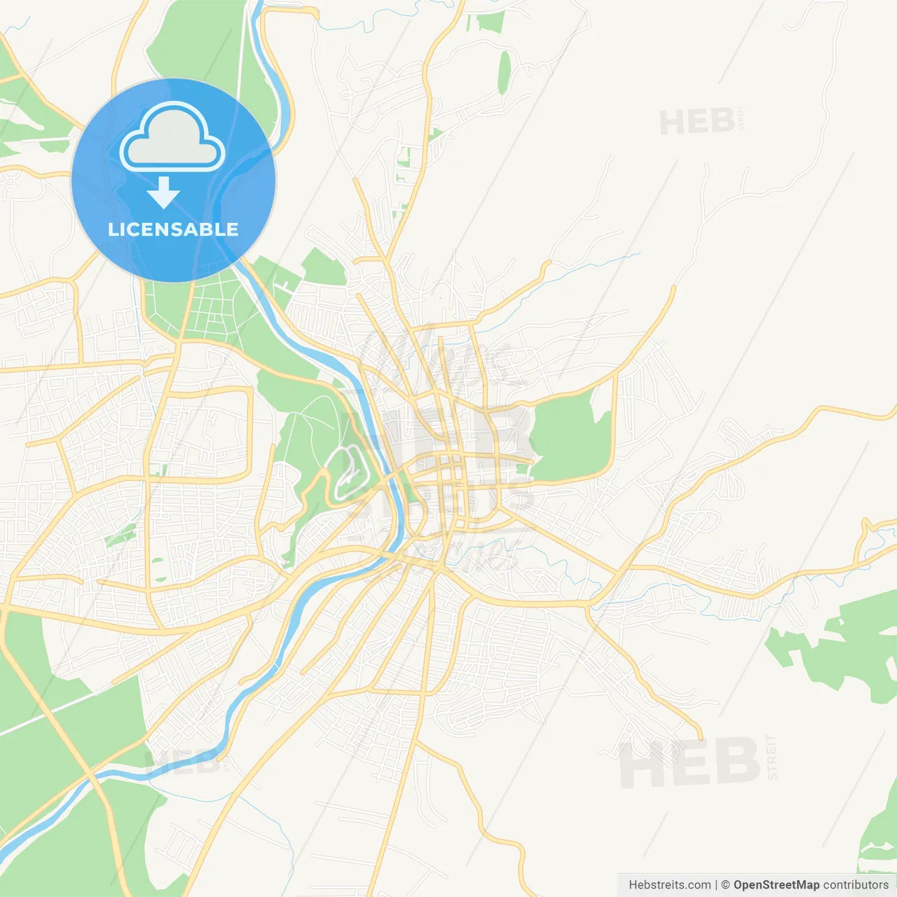 Kadirli, Turkey Vector Map - Classic Colors