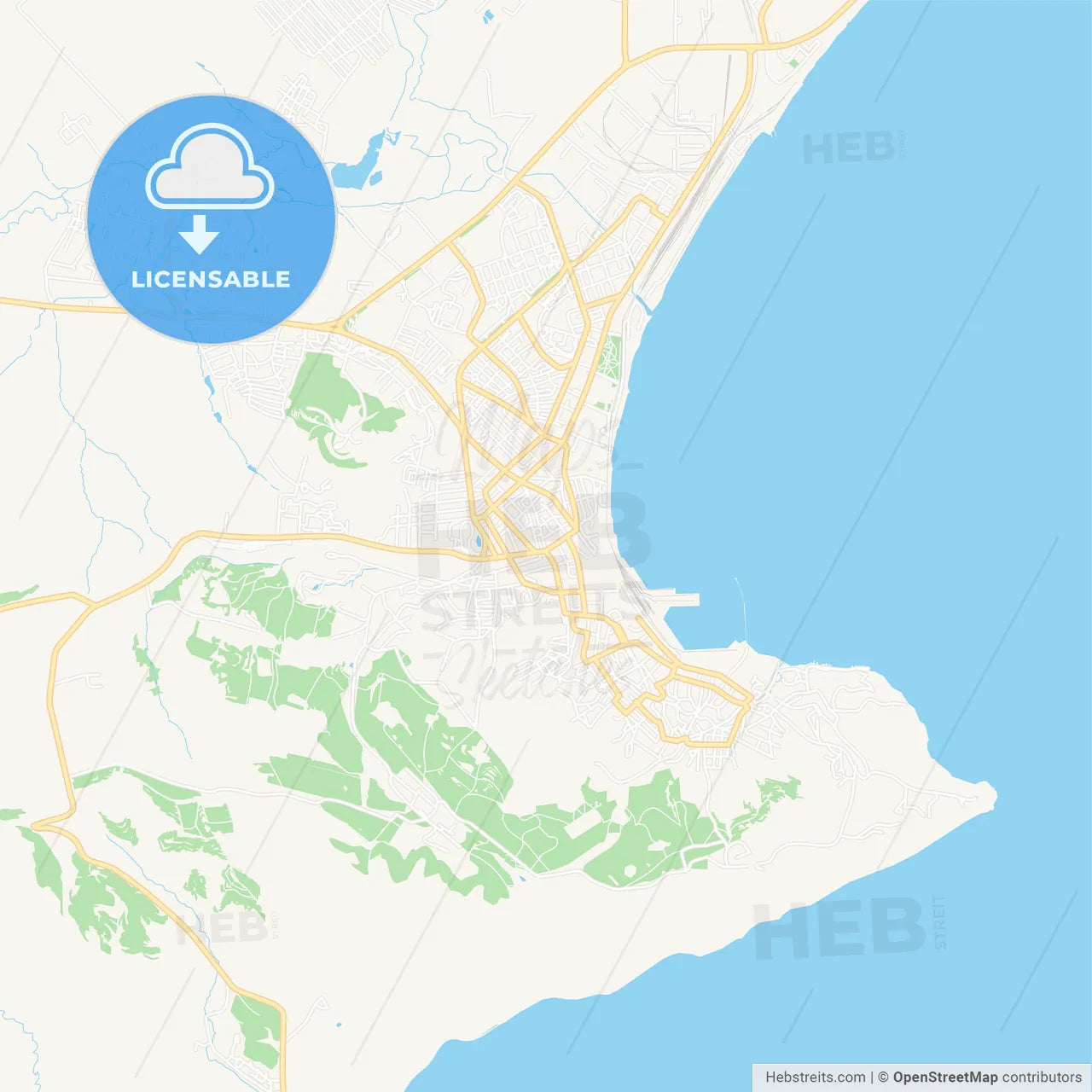 Feodosiya, Ukraine Vector Map - Classic Colors