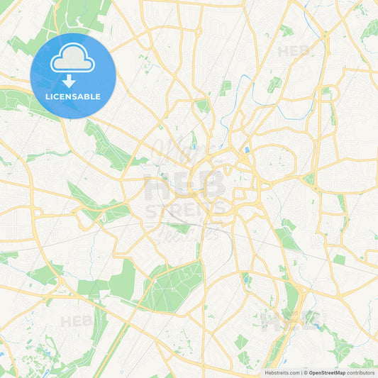 Coventry, England Vector Map - Classic Colors