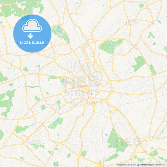 Bradford, England Vector Map - Classic Colors