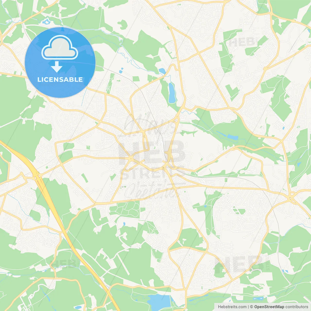 Barnsley, England Vector Map - Classic Colors