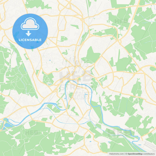 Dewsbury, England Vector Map - Classic Colors