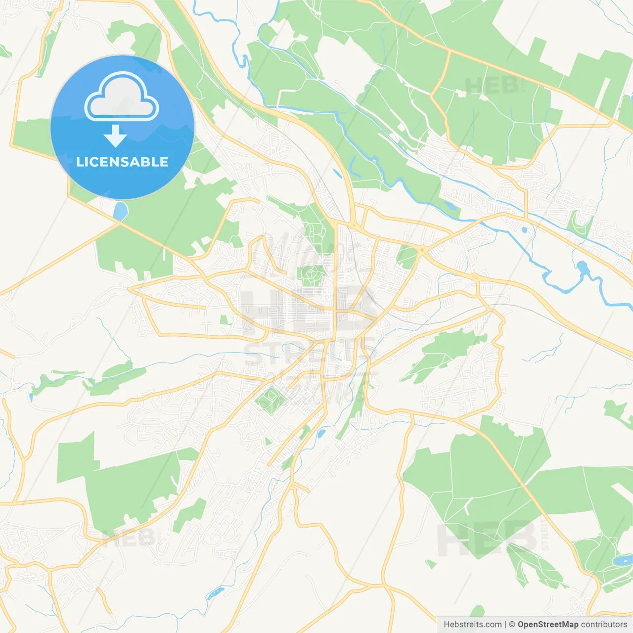 Keighley, England Vector Map - Classic Colors