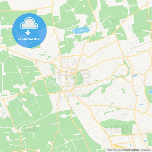 Dunfermline, Scotland Vector Map - Classic Colors