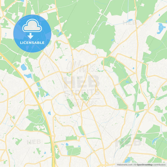 Bloxwich, England Vector Map - Classic Colors