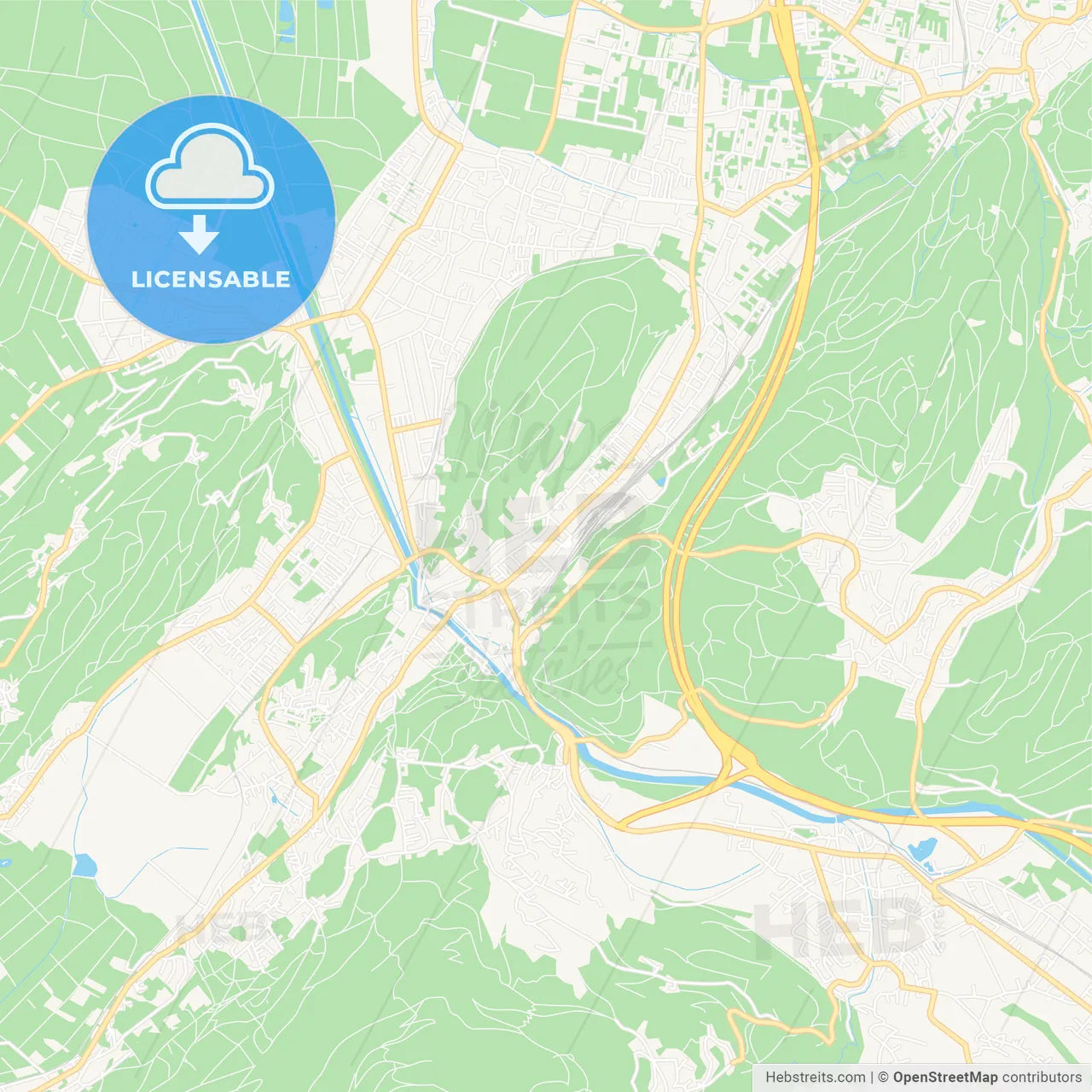 Feldkirch, Austria Vector Map - Classic Colors
