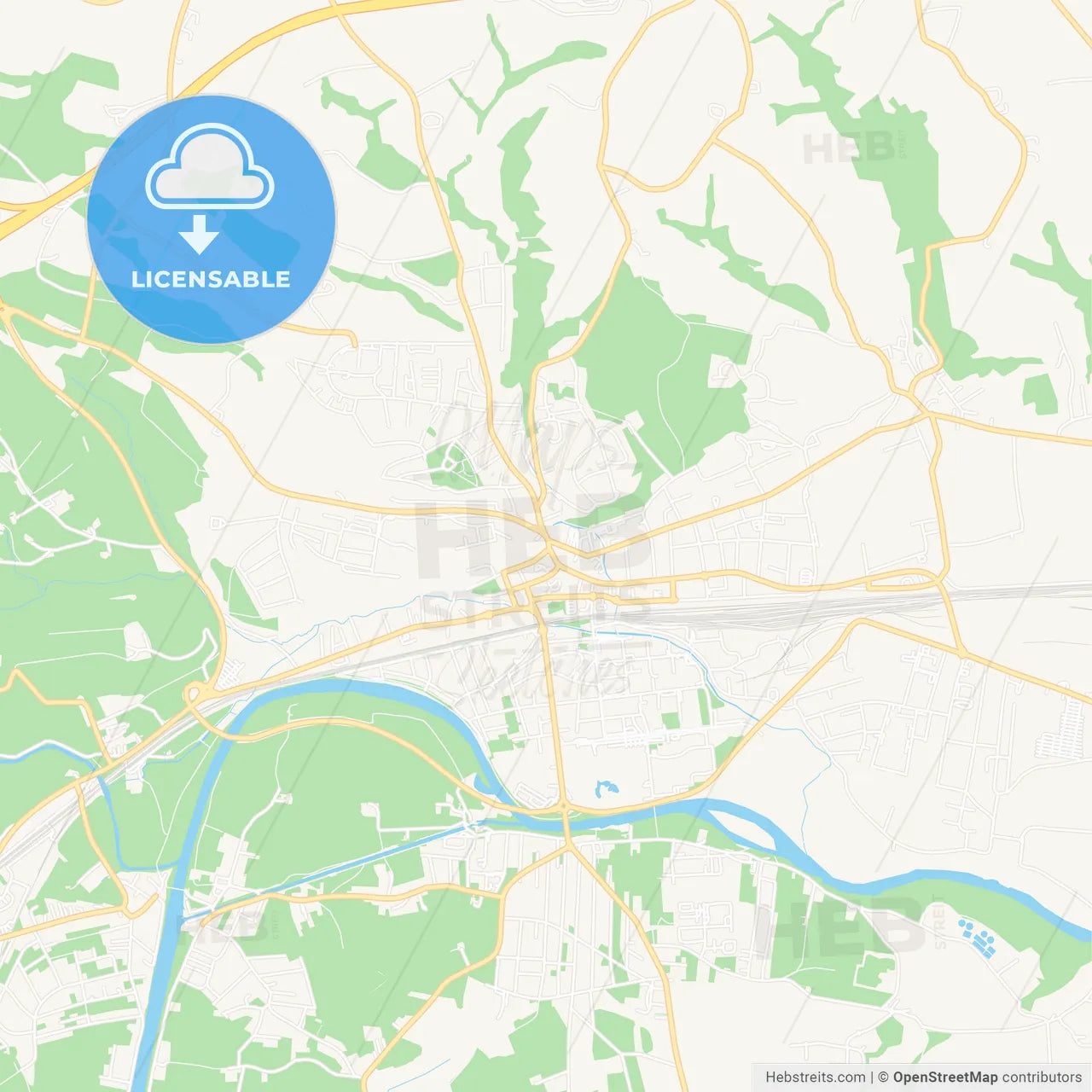 Amstetten, Austria Vector Map - Classic Colors