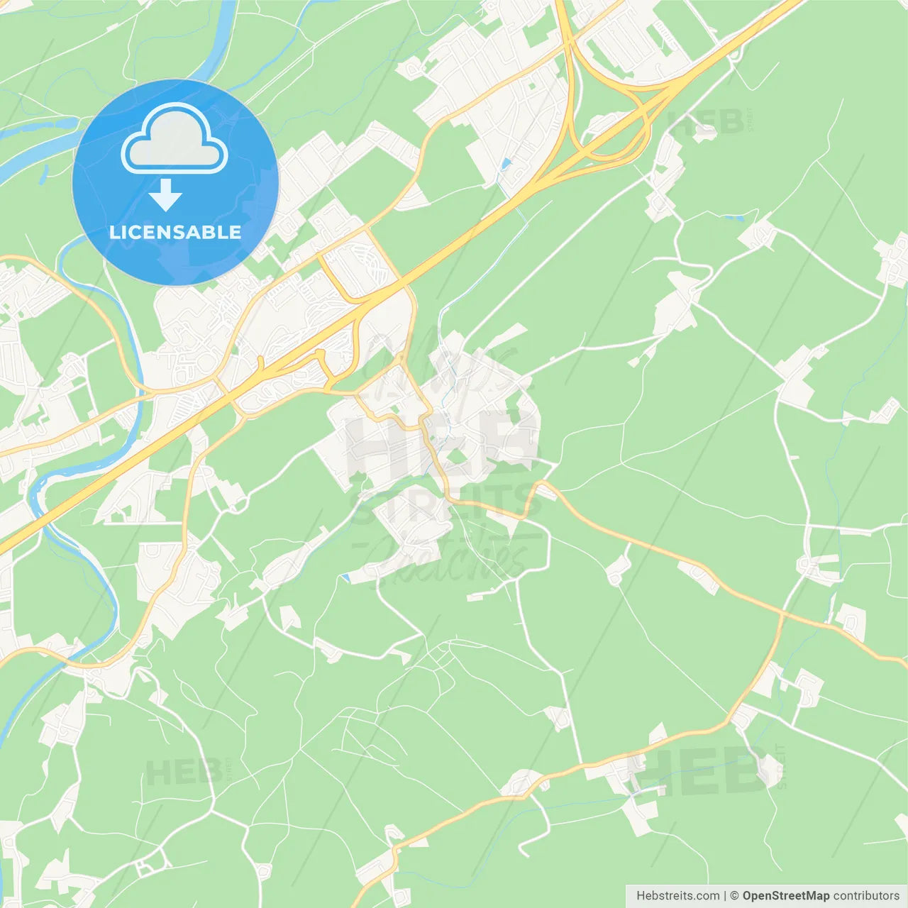 Ansfelden, Austria Vector Map - Classic Colors