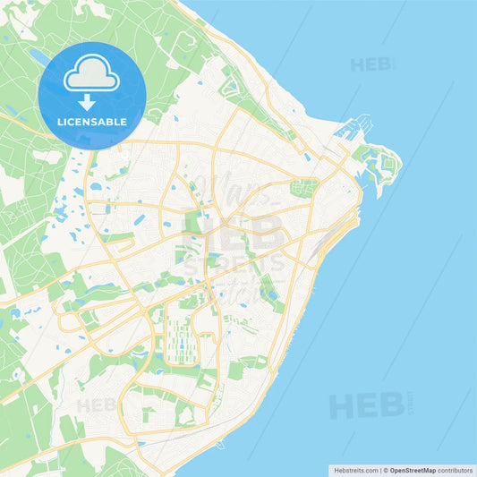 Helsingor, Denmark Vector Map - Classic Colors