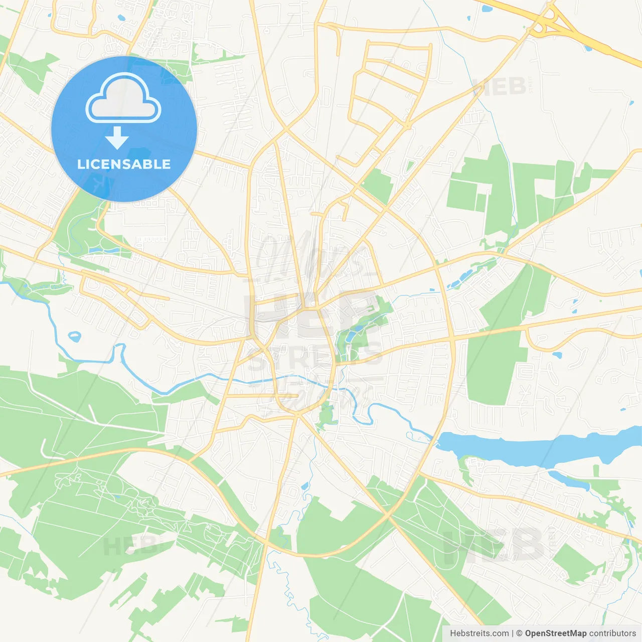 Holstebro, Denmark Vector Map - Classic Colors