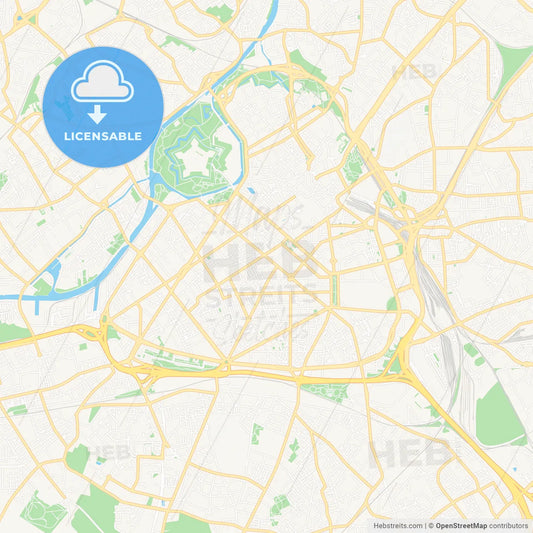 Lille, France Vector Map - Classic Colors