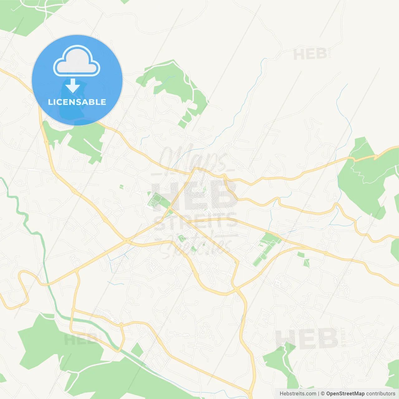 Draguignan, France Vector Map - Classic Colors