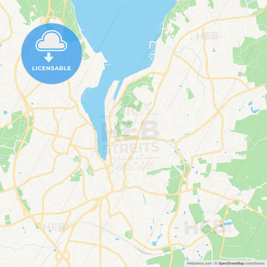 Flensburg, Germany Vector Map - Classic Colors