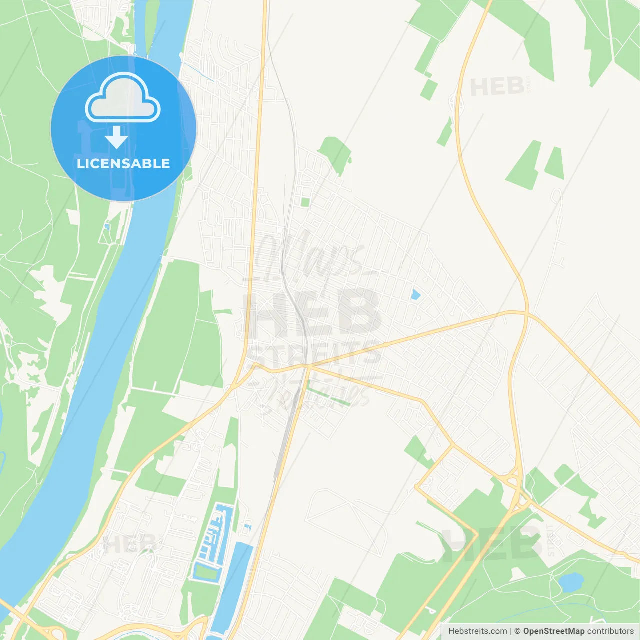 Dunakeszi, Hungary Vector Map - Classic Colors