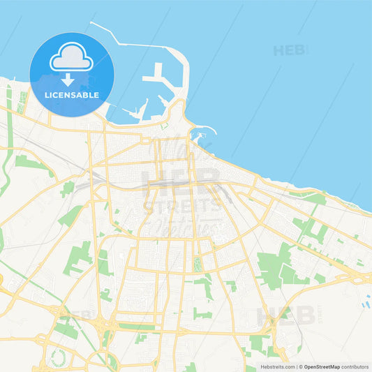 Bari, Italy Vector Map - Classic Colors