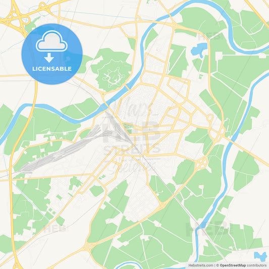 Alessandria, Italy Vector Map - Classic Colors